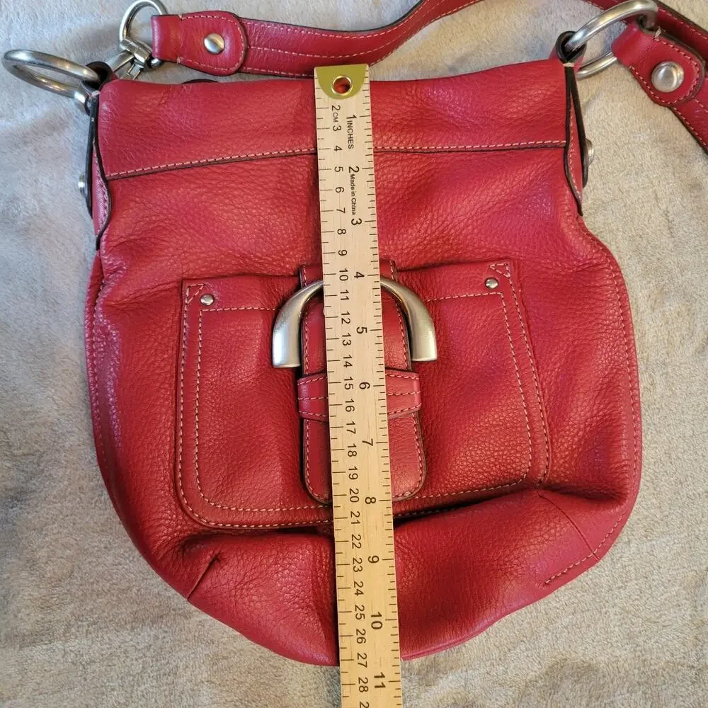 B.Makowsky Women's Crossbody Bag Genuine Leather, Raspberry Red Chic Minimalist